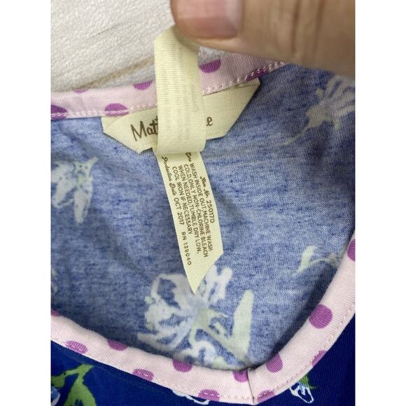 Matilda Jane Dress Girls Size 12 Blue Floral Ruffle Cap Sleeve Crochet Trim Hem - Picture 7 of 8